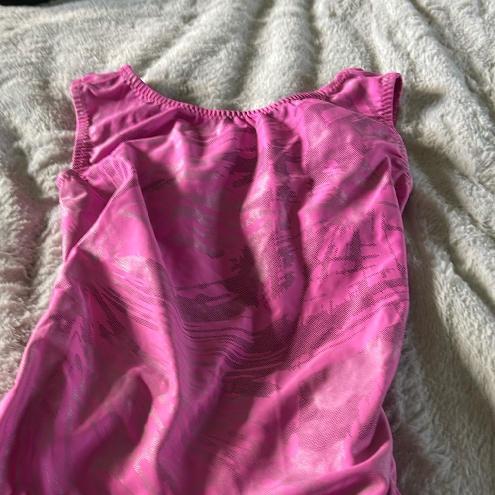 Bright pink leotard